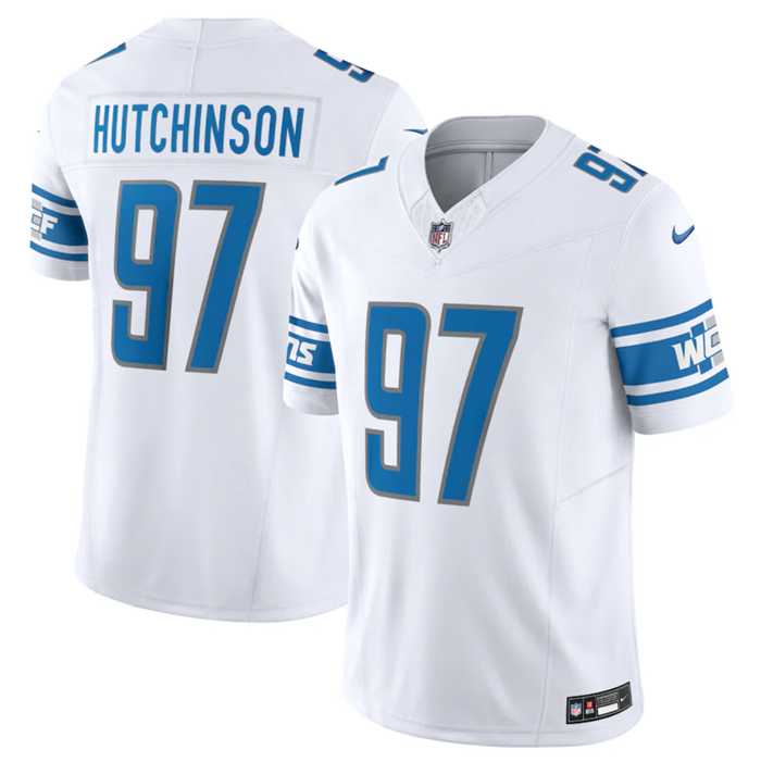 Men & Women & Youth Detroit Lions #97 Aidan Hutchinson White 2023 F.U.S.E. Vapor Untouchable Limited Stitched Jersey